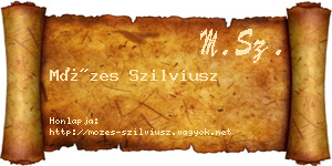 Mózes Szilviusz névjegykártya
